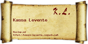 Kassa Levente névjegykártya