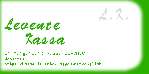 levente kassa business card